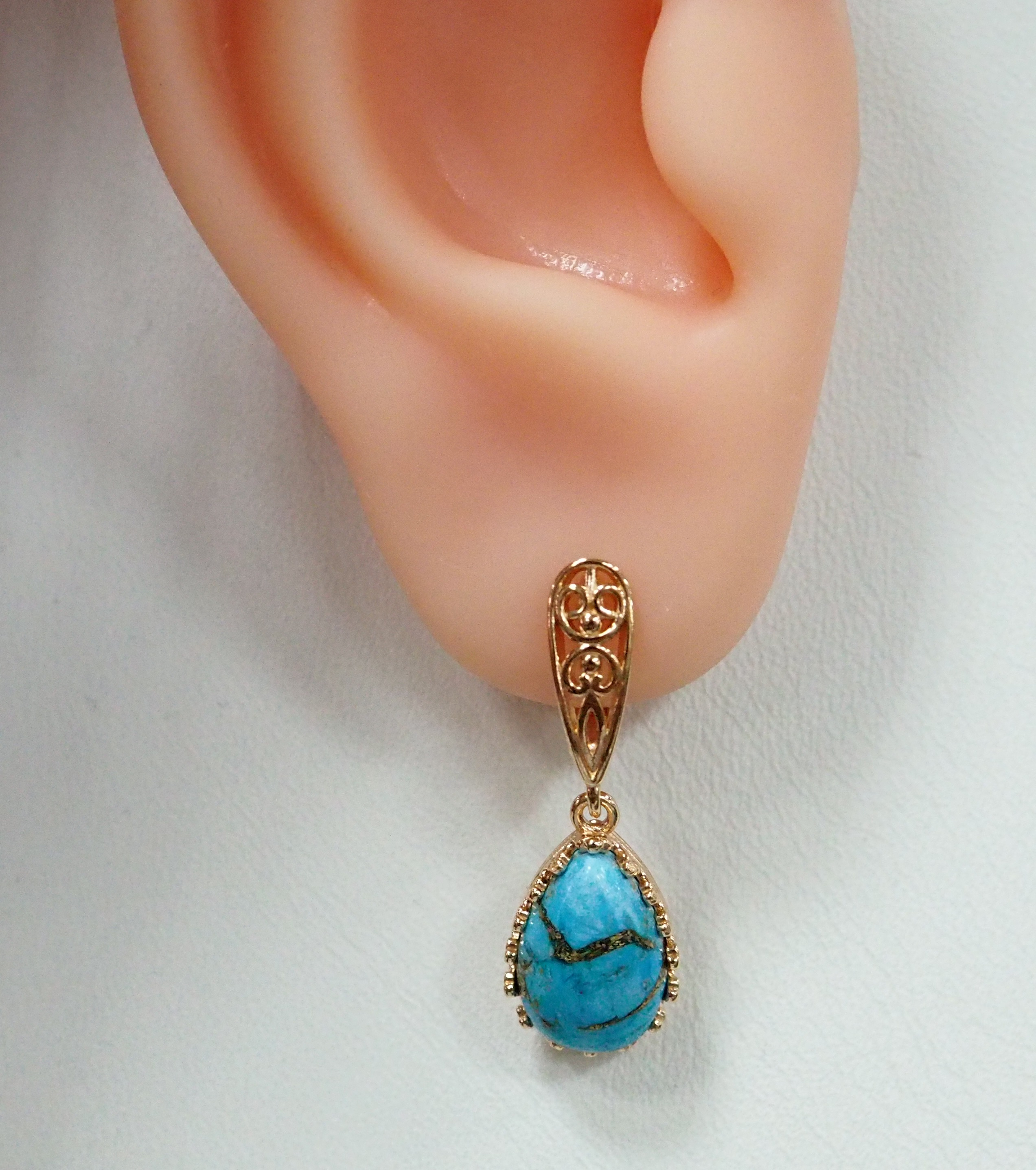 Серебряные серьги с бирюзой